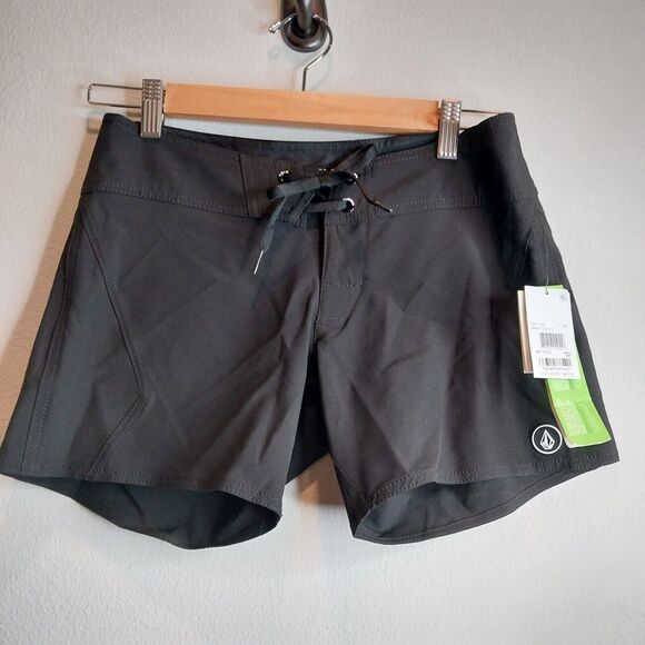 Volcom Board Shorts Women's Black Swim Nwt Size 0 - Picture 1 of 5